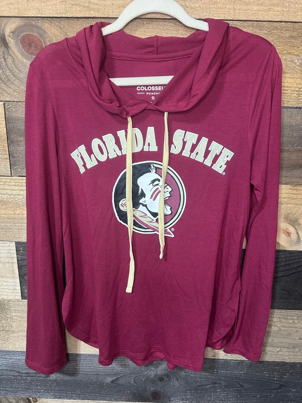 COLOSSEUM Women’s Florida State Seminoles FSU Hooded T-Shirt Size S EUC